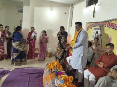 कान्यकुब्ज ब्राम्हण समाज भाटापारा ने किया अंजय का जोरदार स्वागत